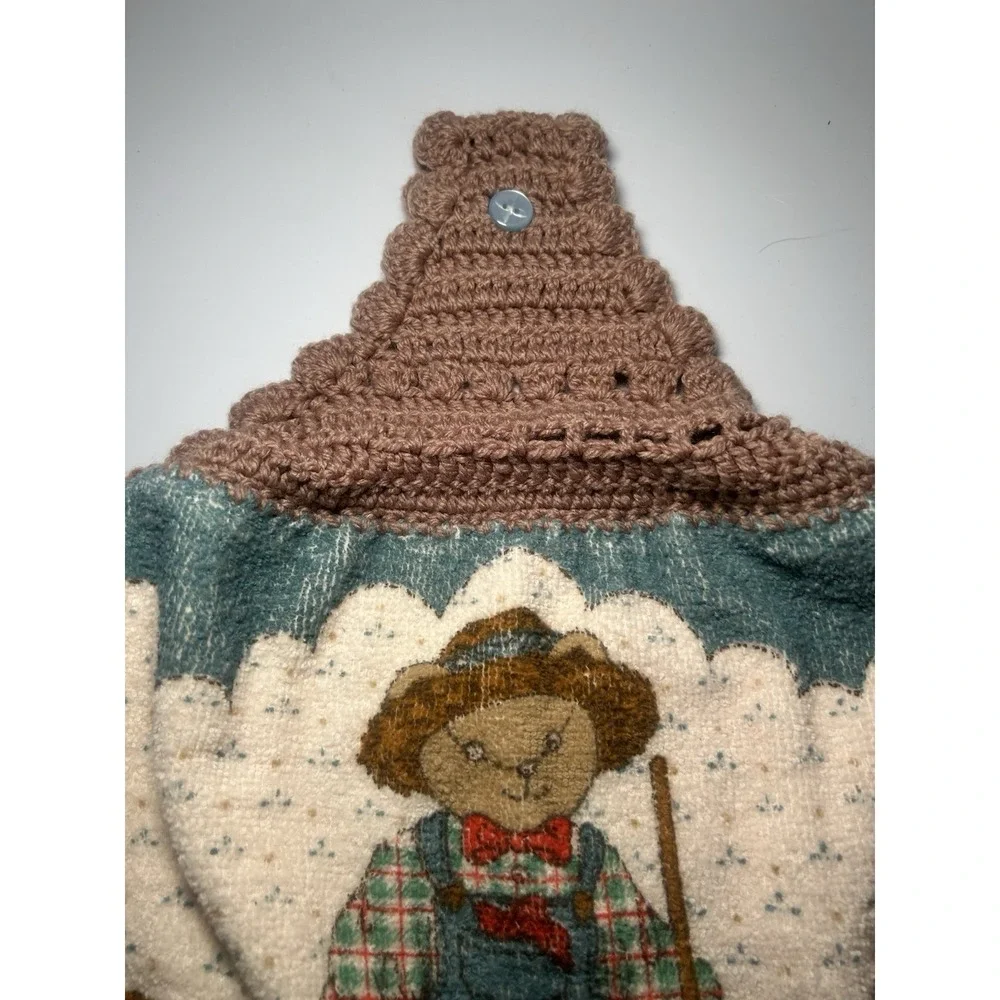 Vintage‎ Fringed Crocheted Hanging Kitchen Hand Towel -